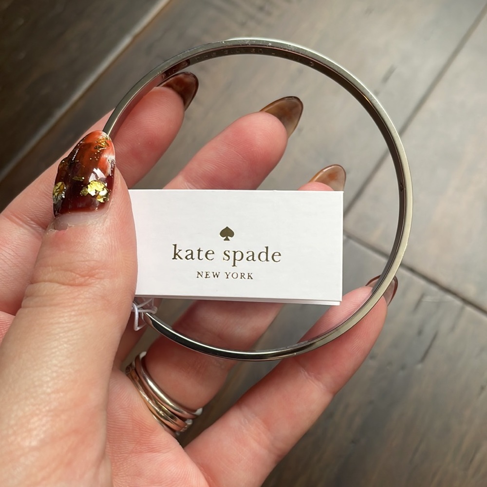 NWT KATE SPADE Silver Hoop Bangle Bracelet